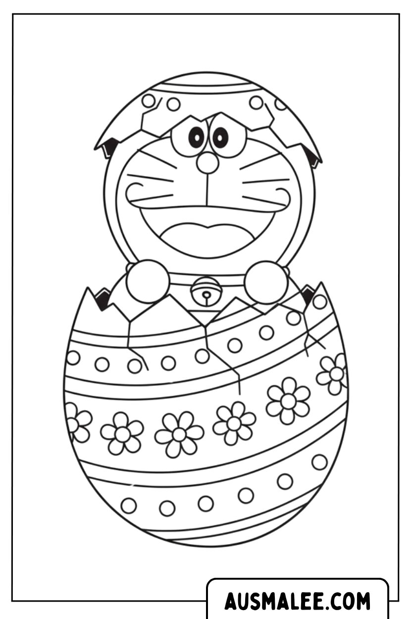 Coloriage Doraemon éclot d'un œuf pour Colorier