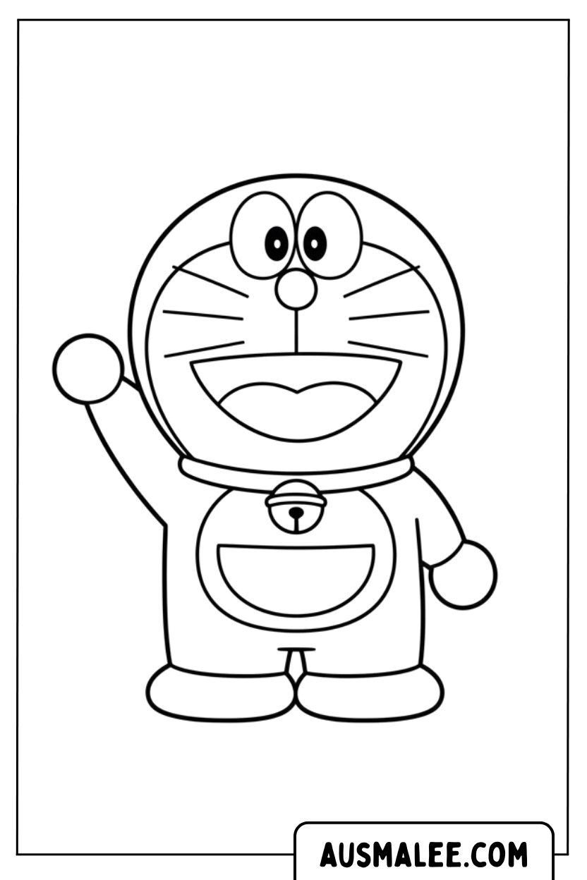 Coloriage Doraemon Waves Friendly