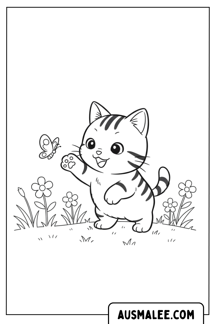 Coloriage oiseaux chat rayé