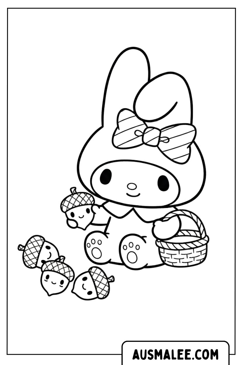 Coloriage Ma mélodie collectionne les glands