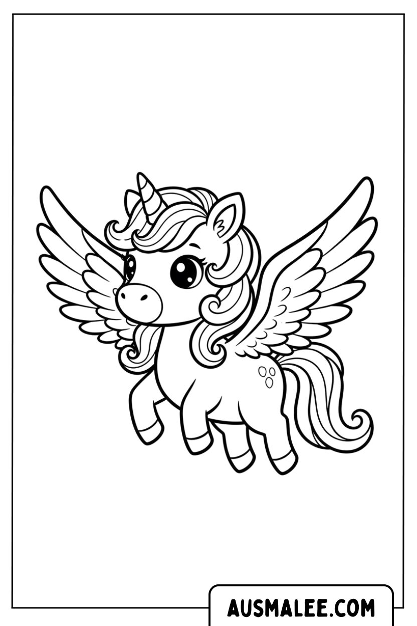 Coloriage Licorne Pégase