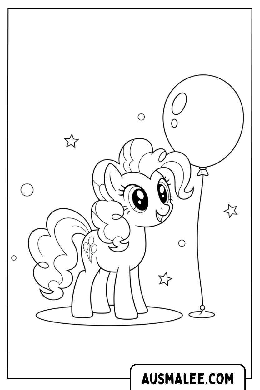 Coloriage ballon poney pour Colorier