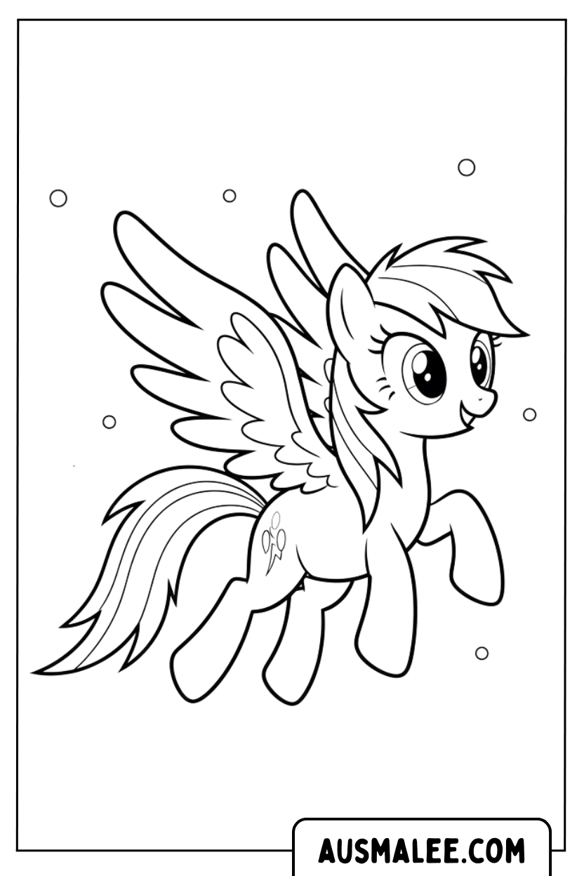 Coloriage poney volant