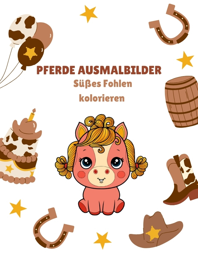 Pferde Ausmalbilder – Niedliches Fohlen kolorieren