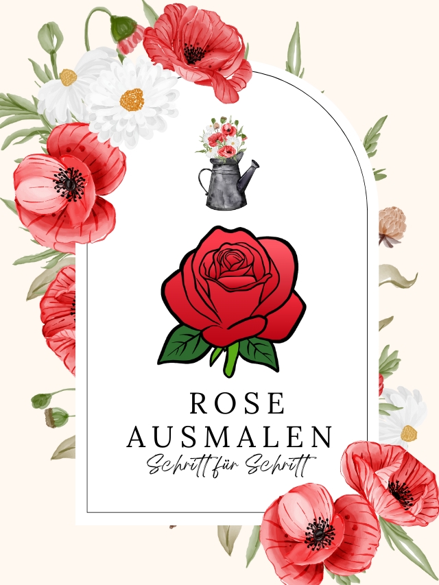 Rose ausmalen – Schritt für Schritt