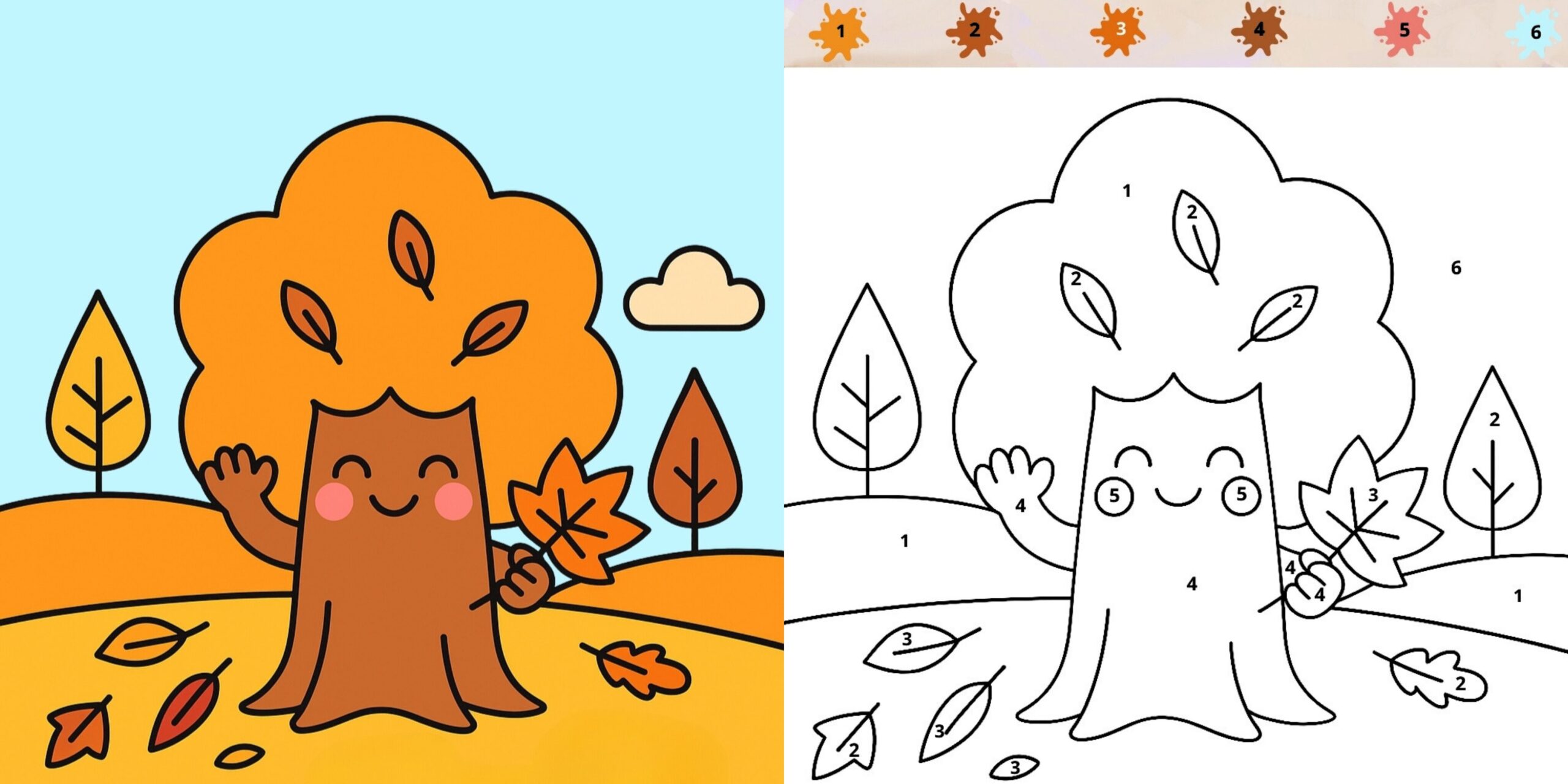 Un albero felice d’autunno