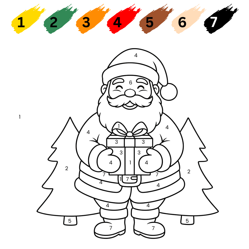 Père Noël à colorier