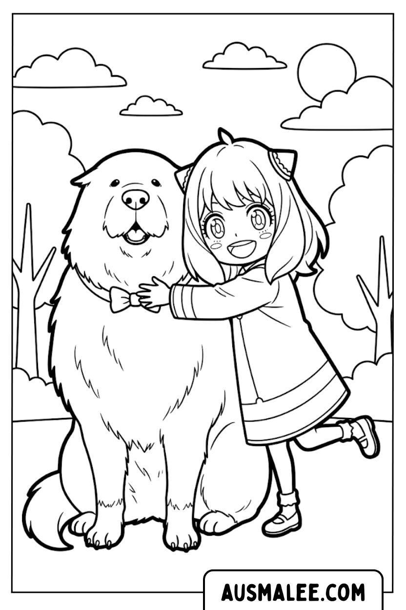 Coloriage - Chien Anya Bond