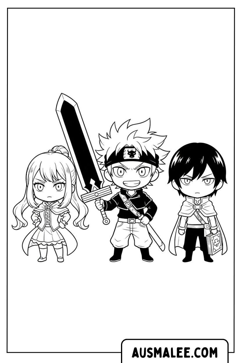 Ausmalbild Black Clover Asta