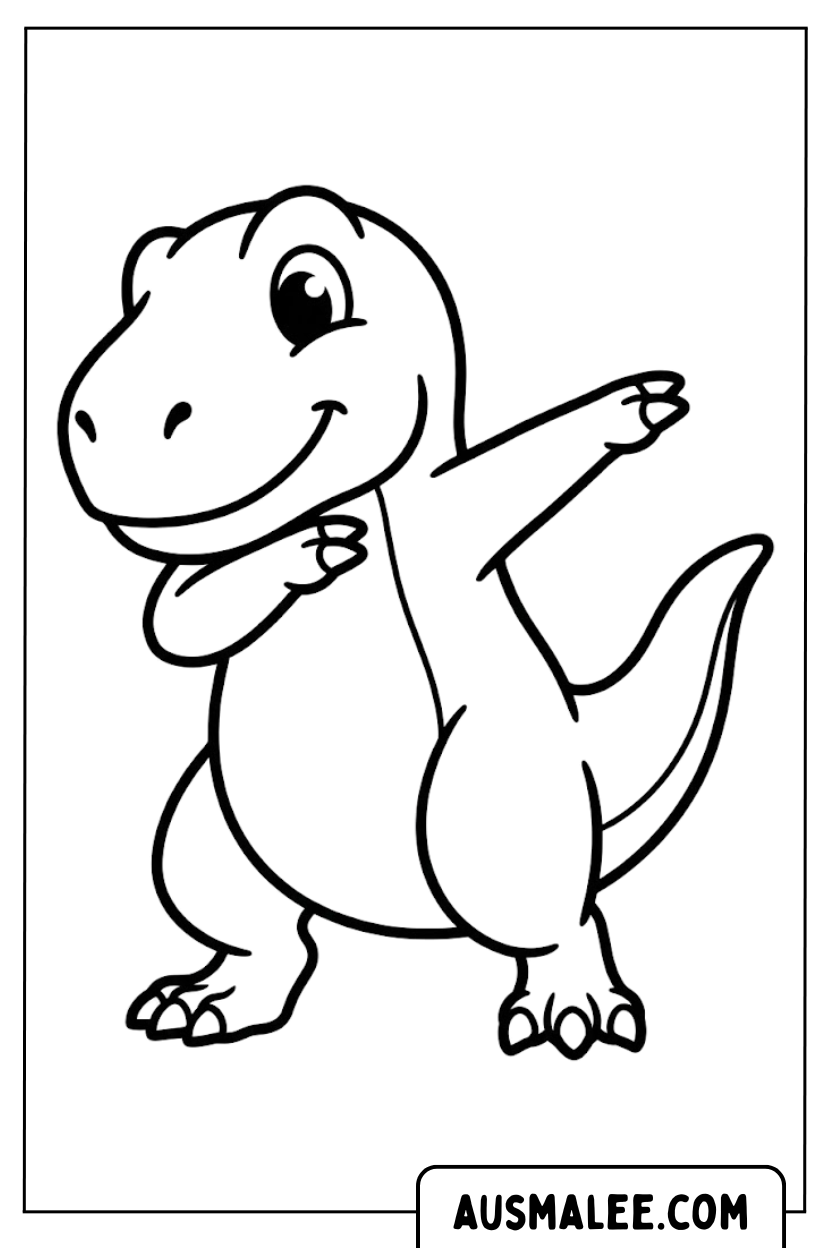 Coloriage - Pose de Dino Dab