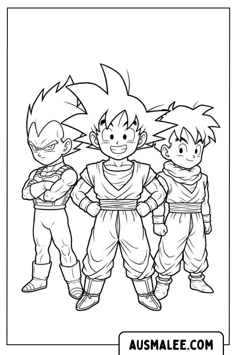 Ausmalbild Dragon Ball Z Kaempfer