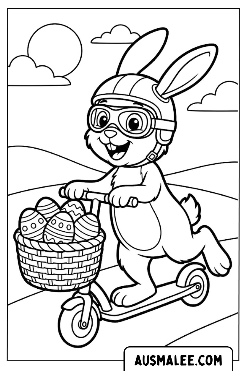 Coloriage œufs de lapin en rouleau