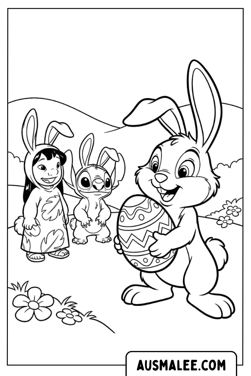Coloriage - Costume de lapin Lilo Stitch