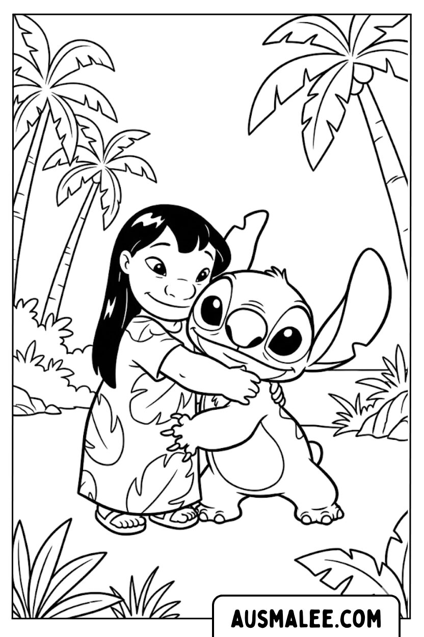 Lilo Stitch knuffel kleurplaat