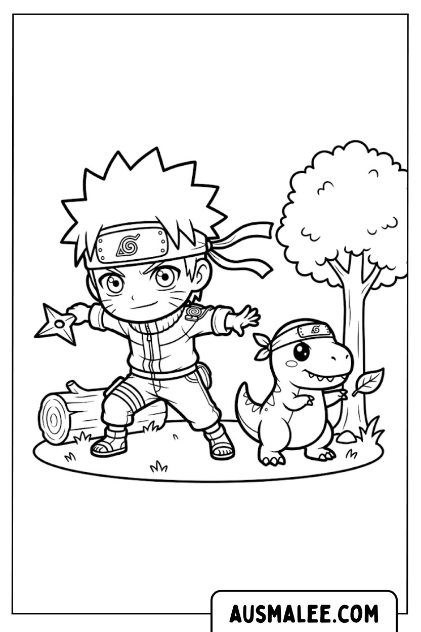 Coloriage - Naruto Dino Ninja