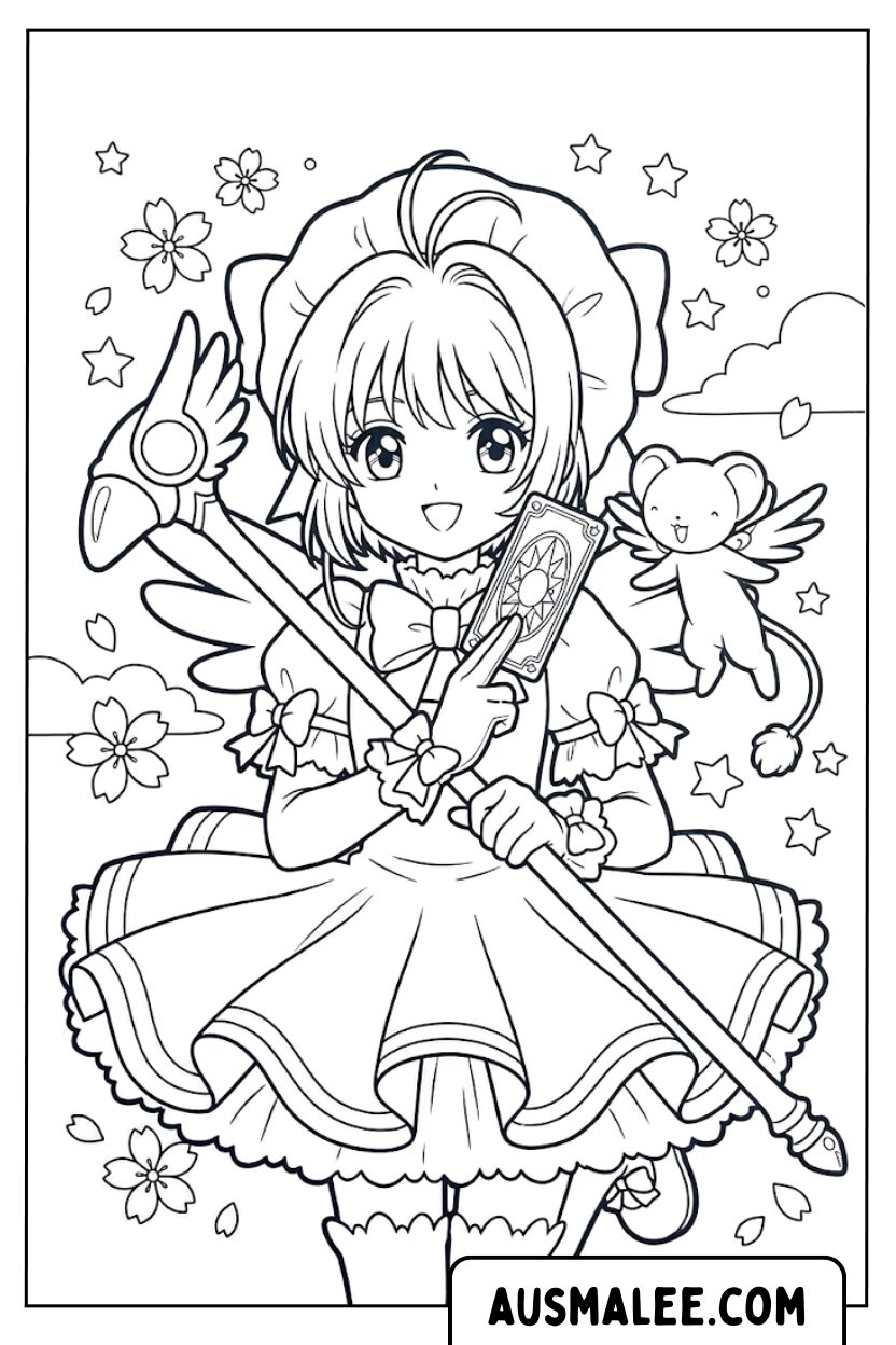 Coloriage cartes Sakura