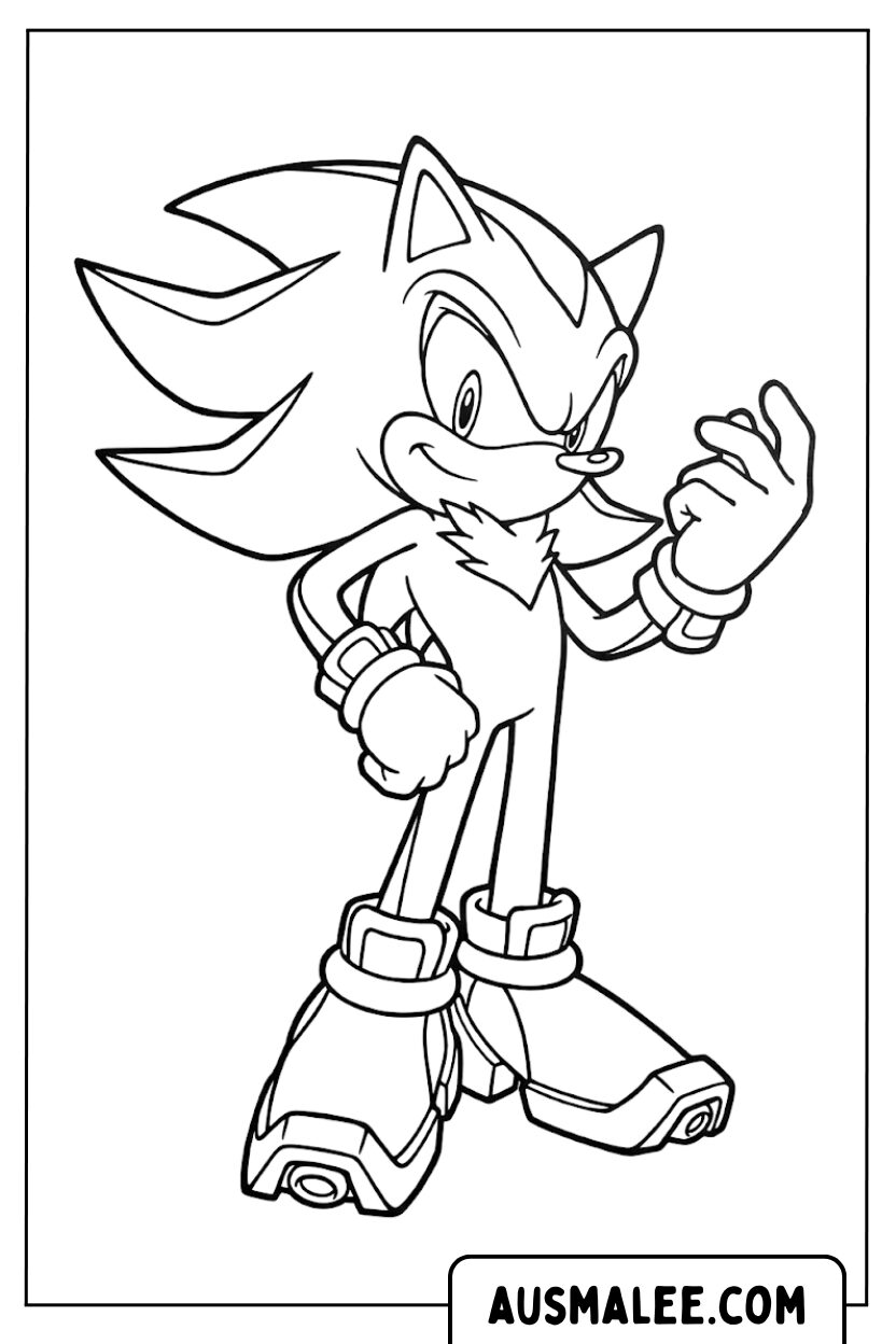 Shadow Pose coloring page