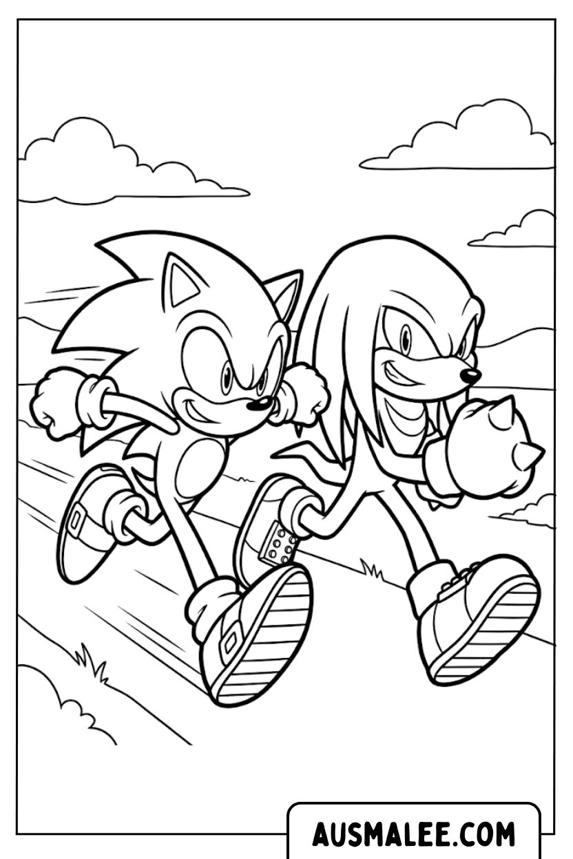 Sonic Knuckles coloring page