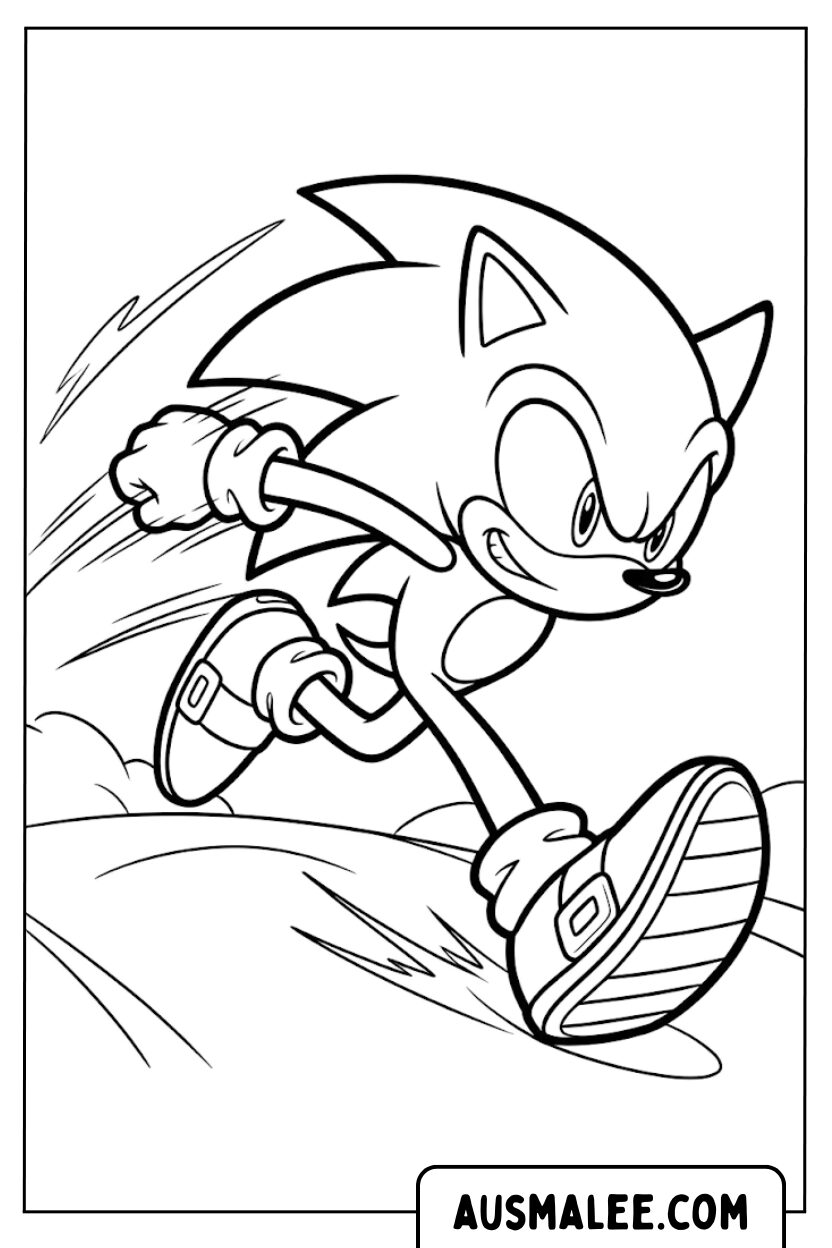 Sonic Runs coloring page