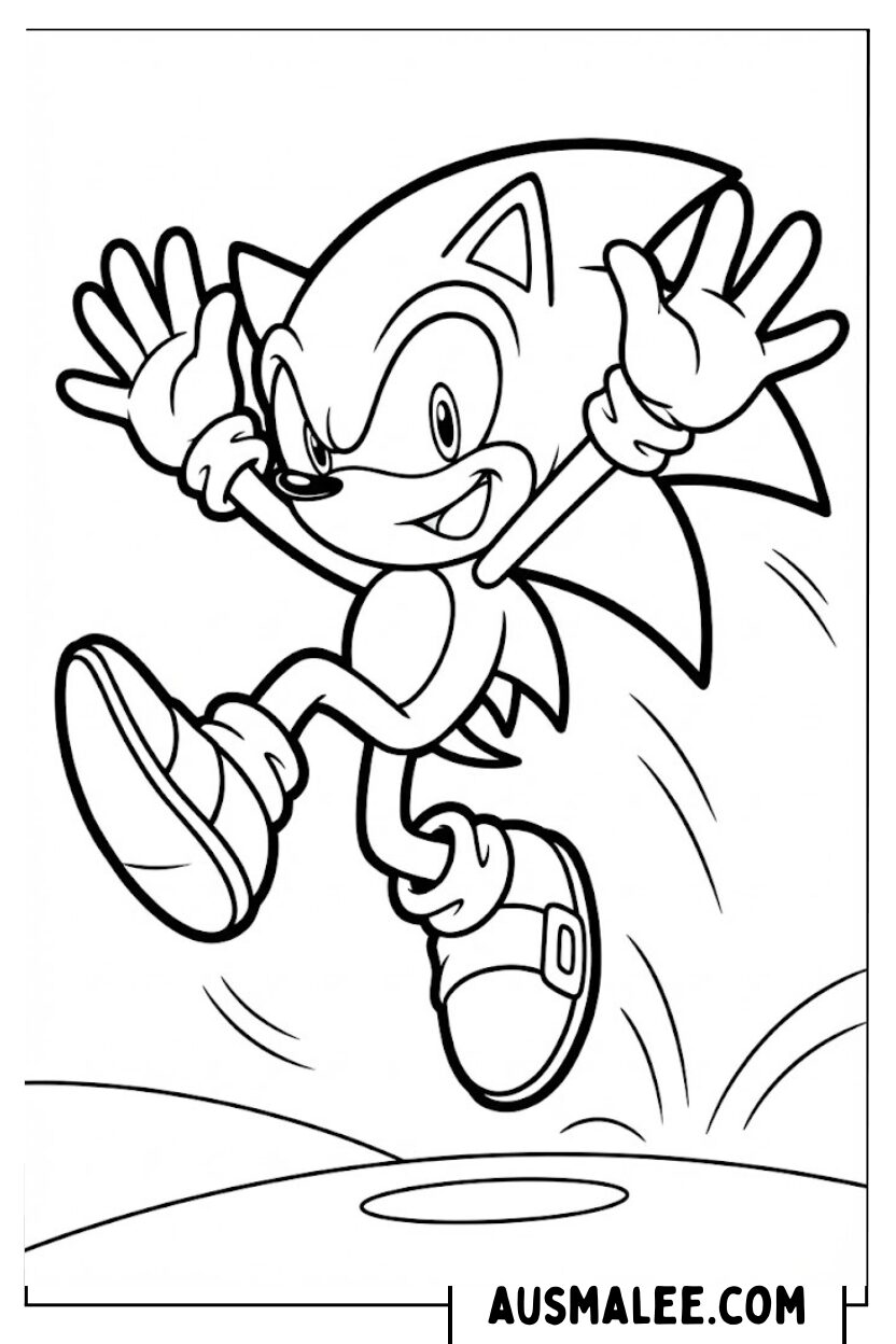 Sonic Jumps coloring page