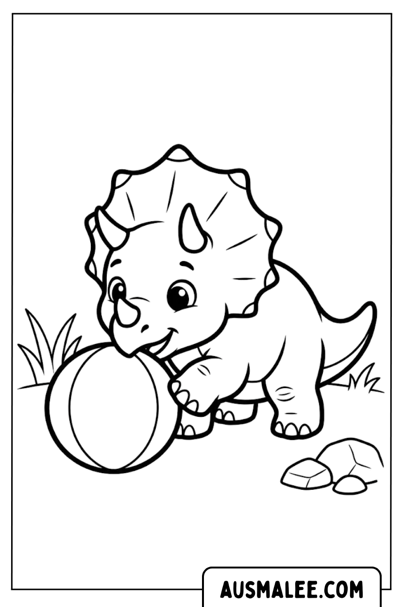 Coloriage - Boule de tricératops