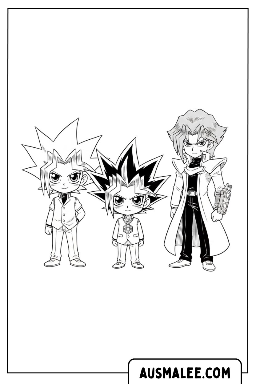 Ausmalbild Yu Gi Oh Charaktere