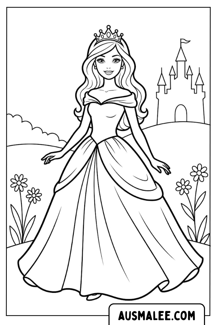 Barbie Prinsessentoren kleurplaten