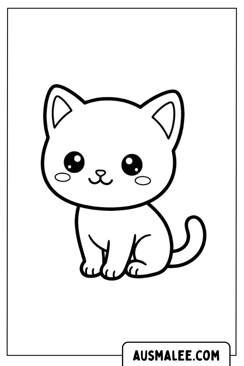 Coloriages de chats tout simplement mignons