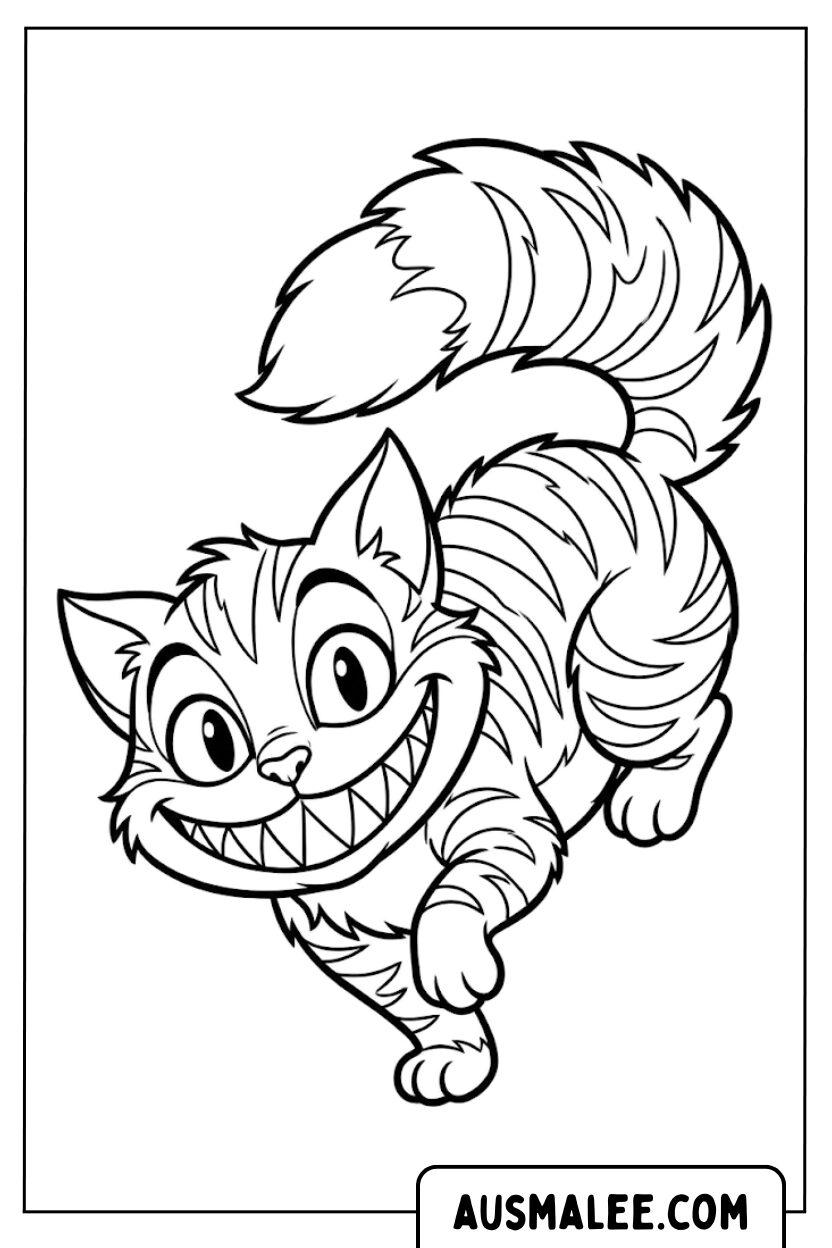 Coloriages à rayures avec sourire de chat