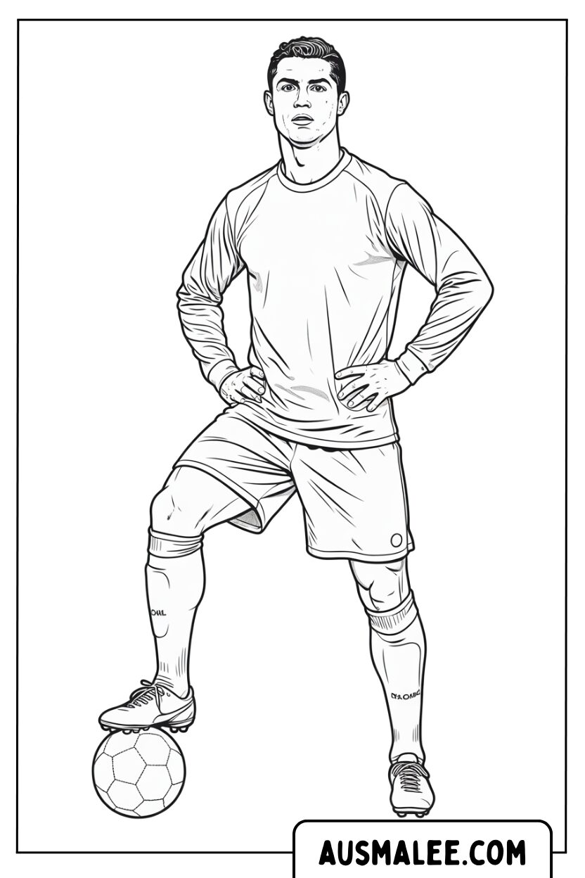 Kleurplaten Ronaldo alleen bal