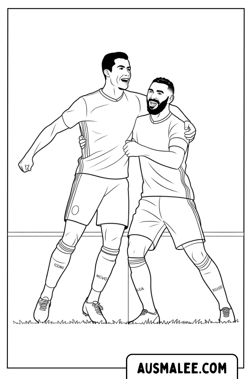 Ronaldo Benzema doelpunt kleurplaten
