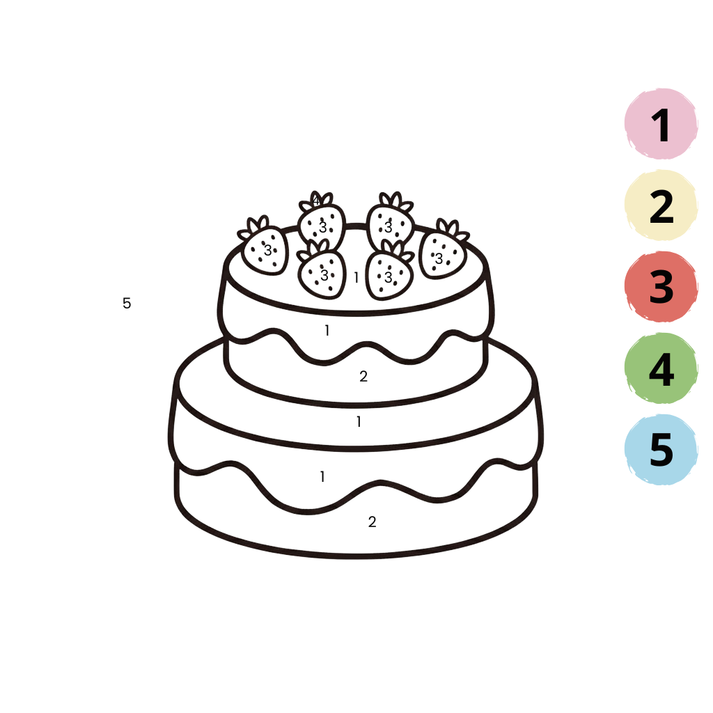 Gâteaux d'anniversaire à colorier