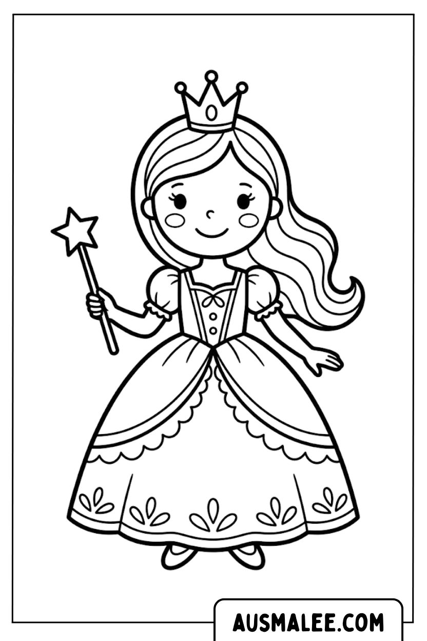 Kleine Prinzessin mit Zauberstab Ausmalbild.jpg