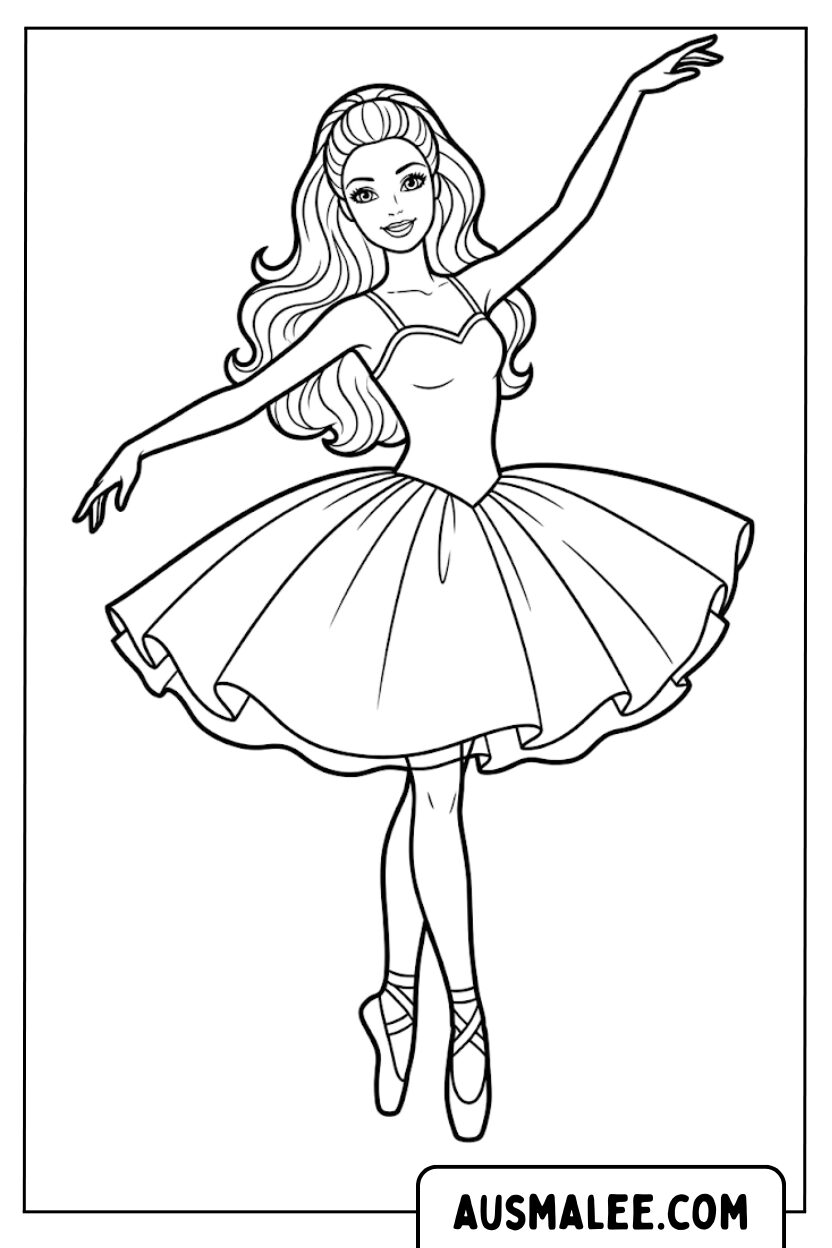 Barbie ballerina kleurplaten
