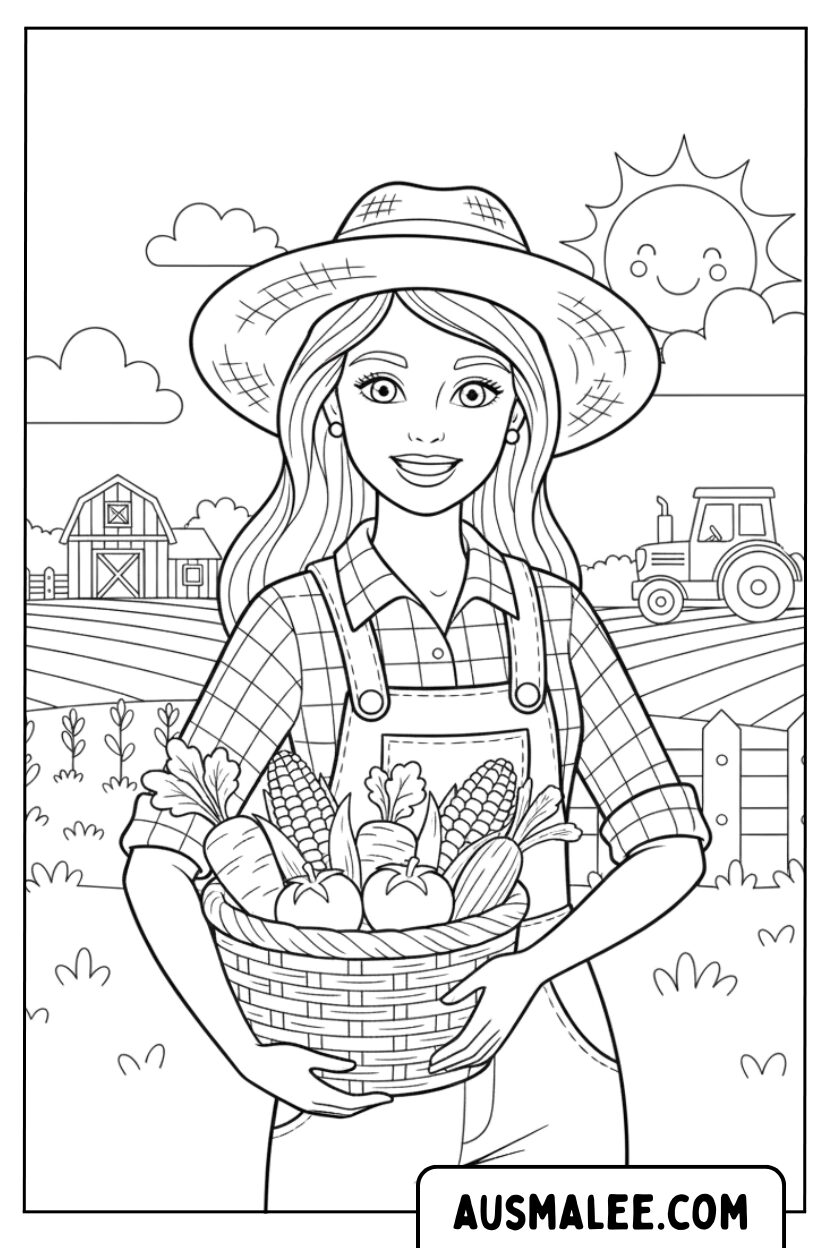 Barbie boer kleurplaten