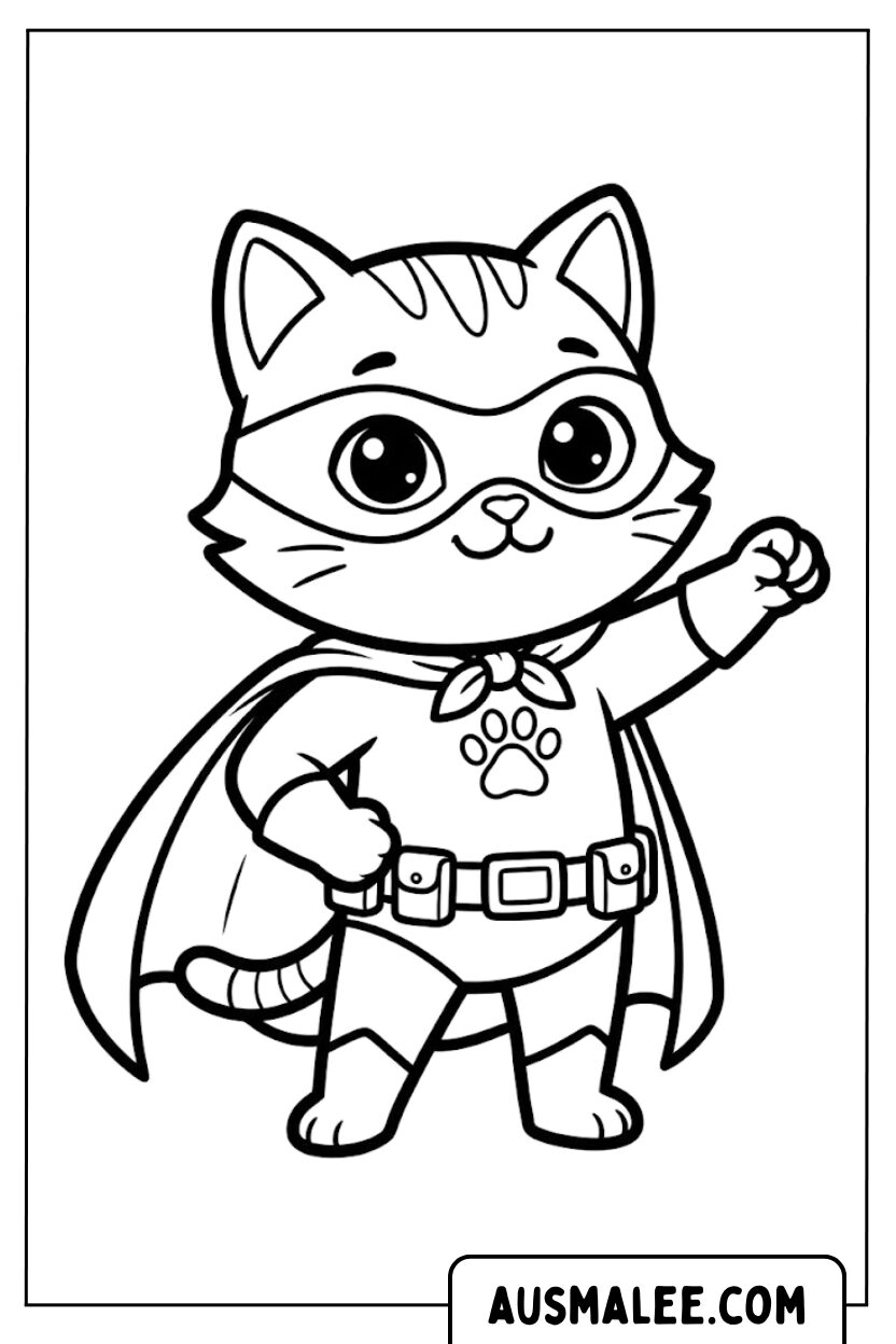 Coloriage masque de super-héros de chat