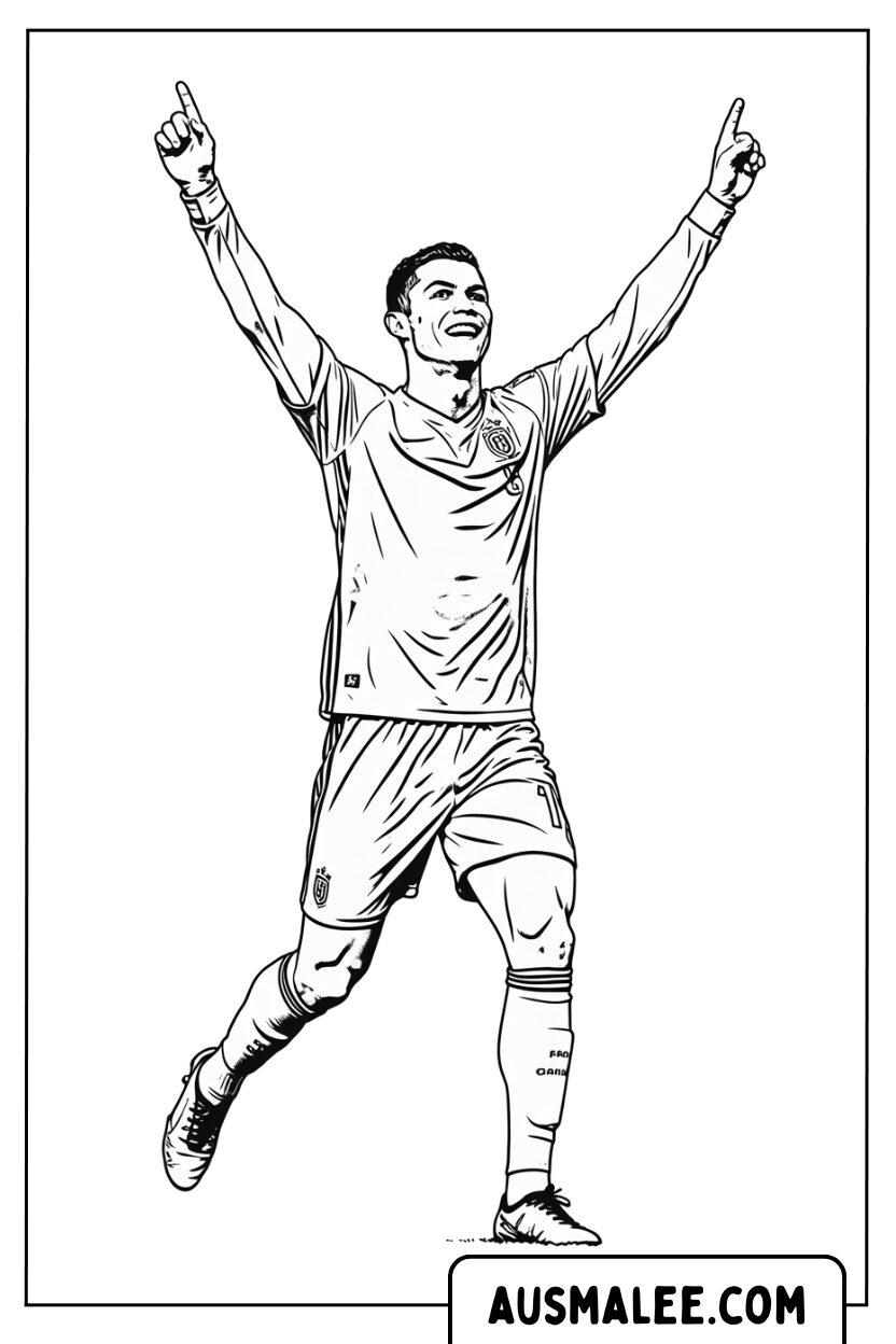 Kleurplaten Ronaldo vingers hemel