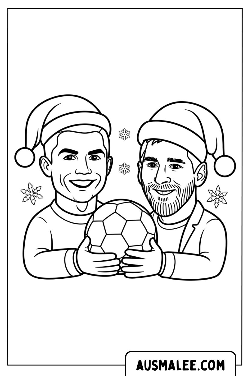 Ronaldo Messi Kerst kleurplaten