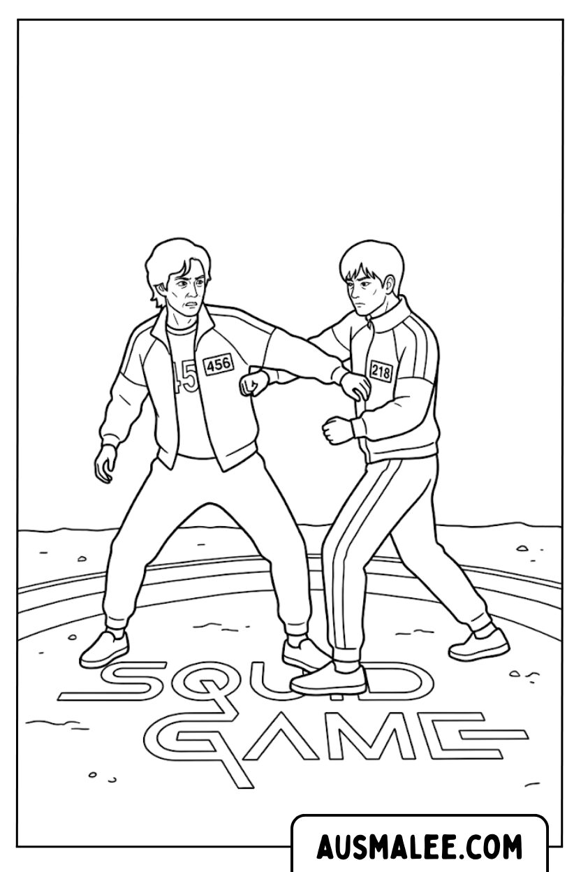 Coloriages Squid Game Fight Final