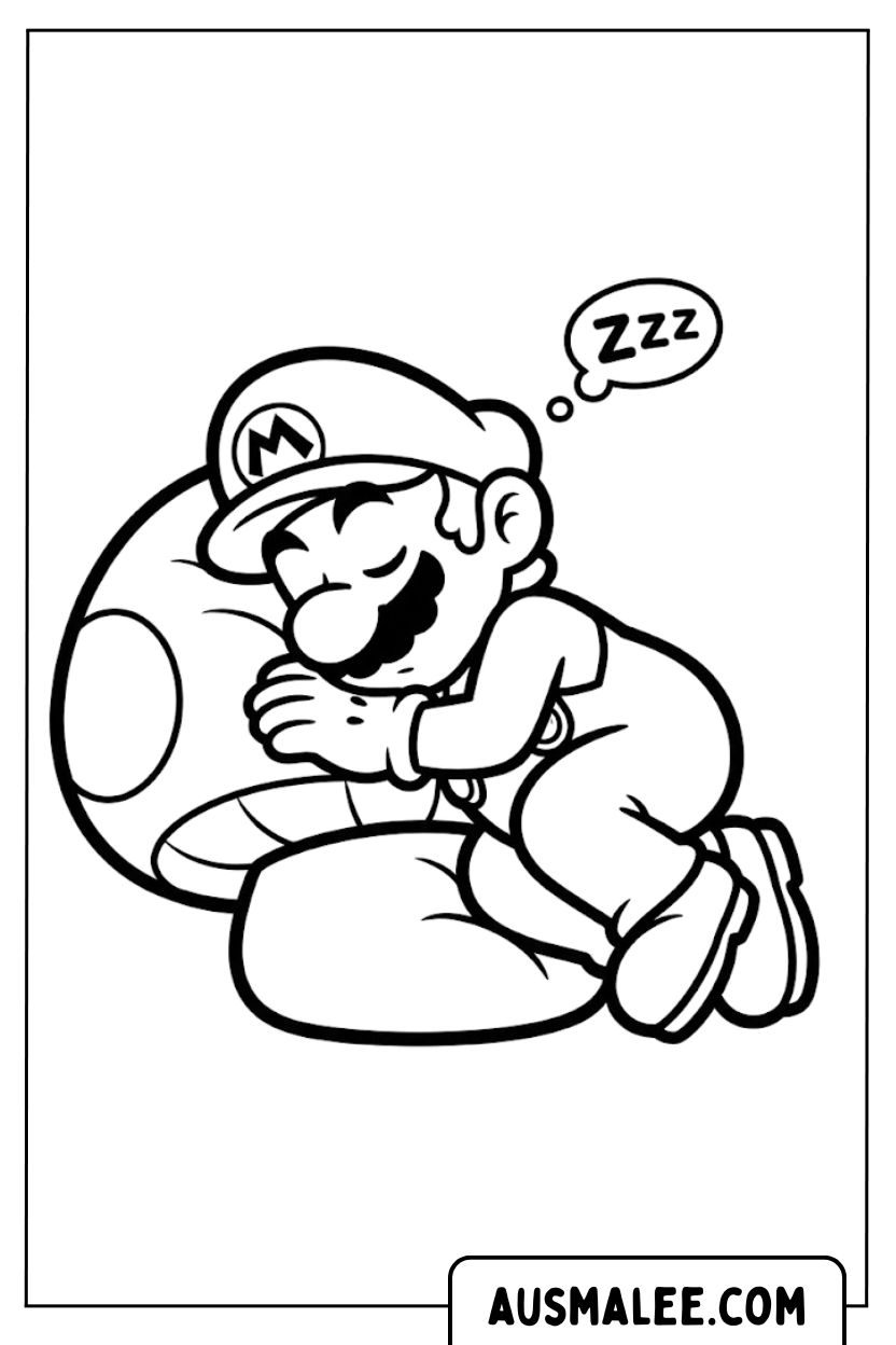 Mario sleeping on mushroom Ausmalbild.jpg