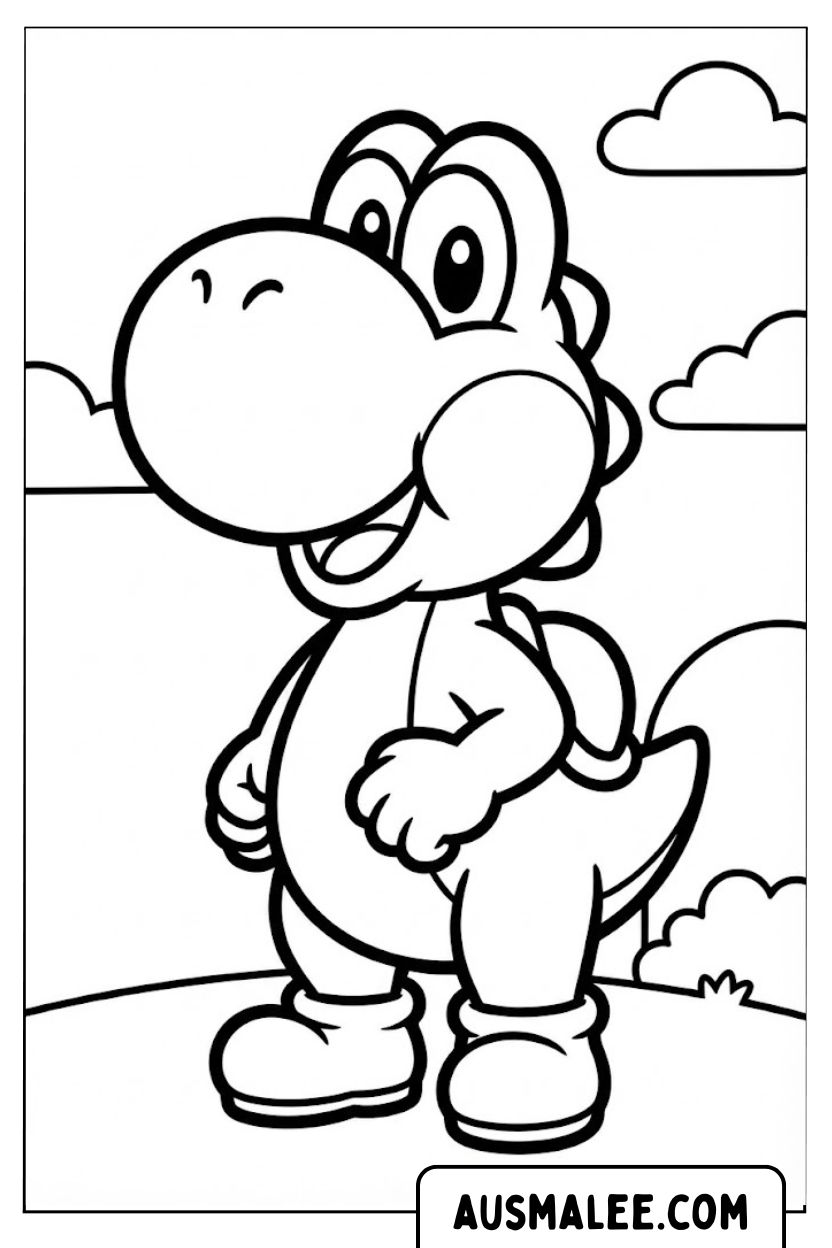 Cute Yoshi Dinosaur Coloring Page.jpg