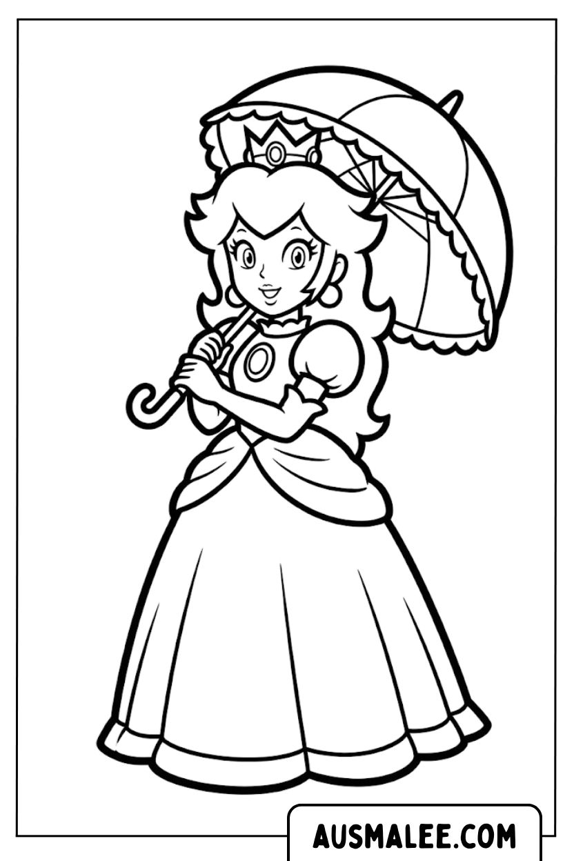 Princess Peach with Parasol Coloring Page.jpg