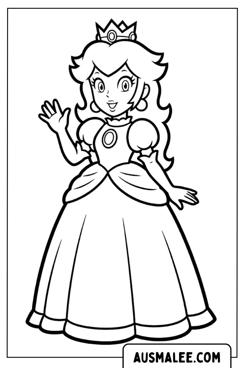 Princess Peach waves coloring picture.jpg