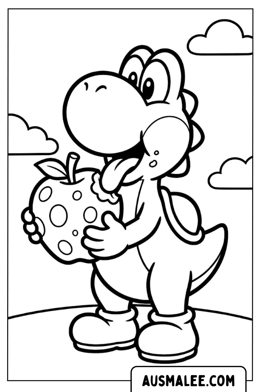 Yoshi eats apple coloring picture.jpg