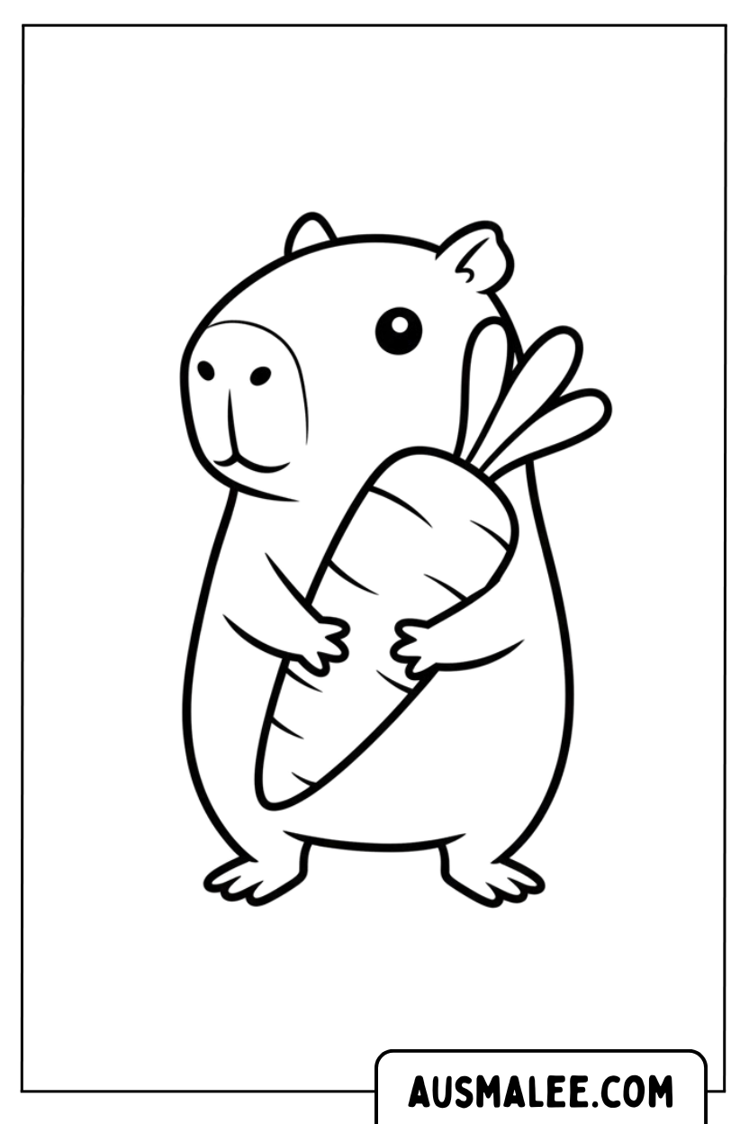 Coloriage - Carotte Capybara pour Colorier