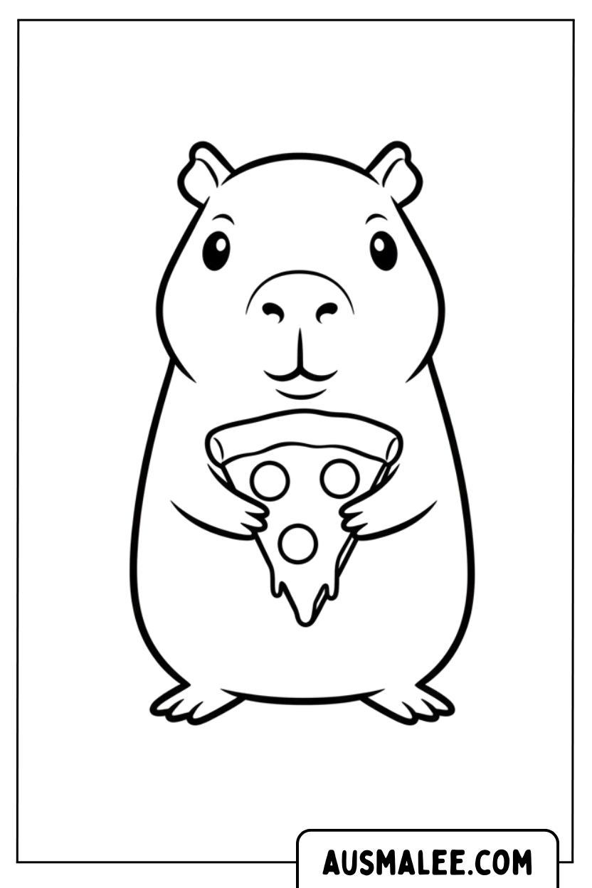 Coloriage - Pizza Capybara