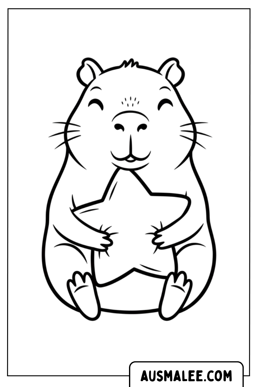 Coloriage - Étoile de Capybara