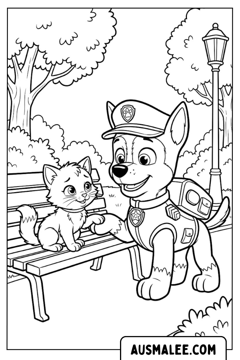 Coloring page Chase Cat Park