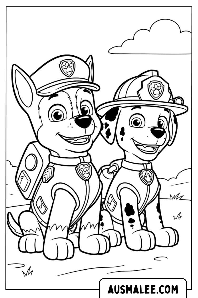 Chase Marshall Friends coloring page