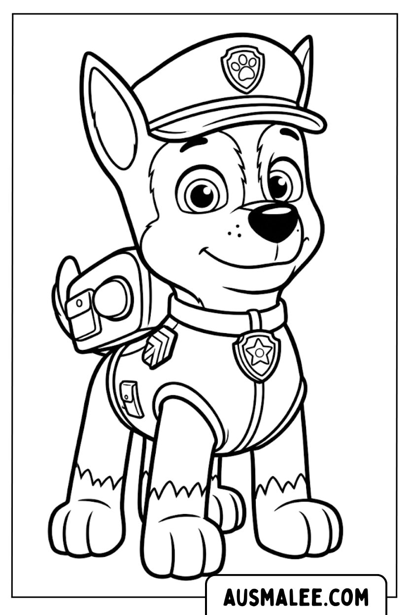Chase police officer coloring page
